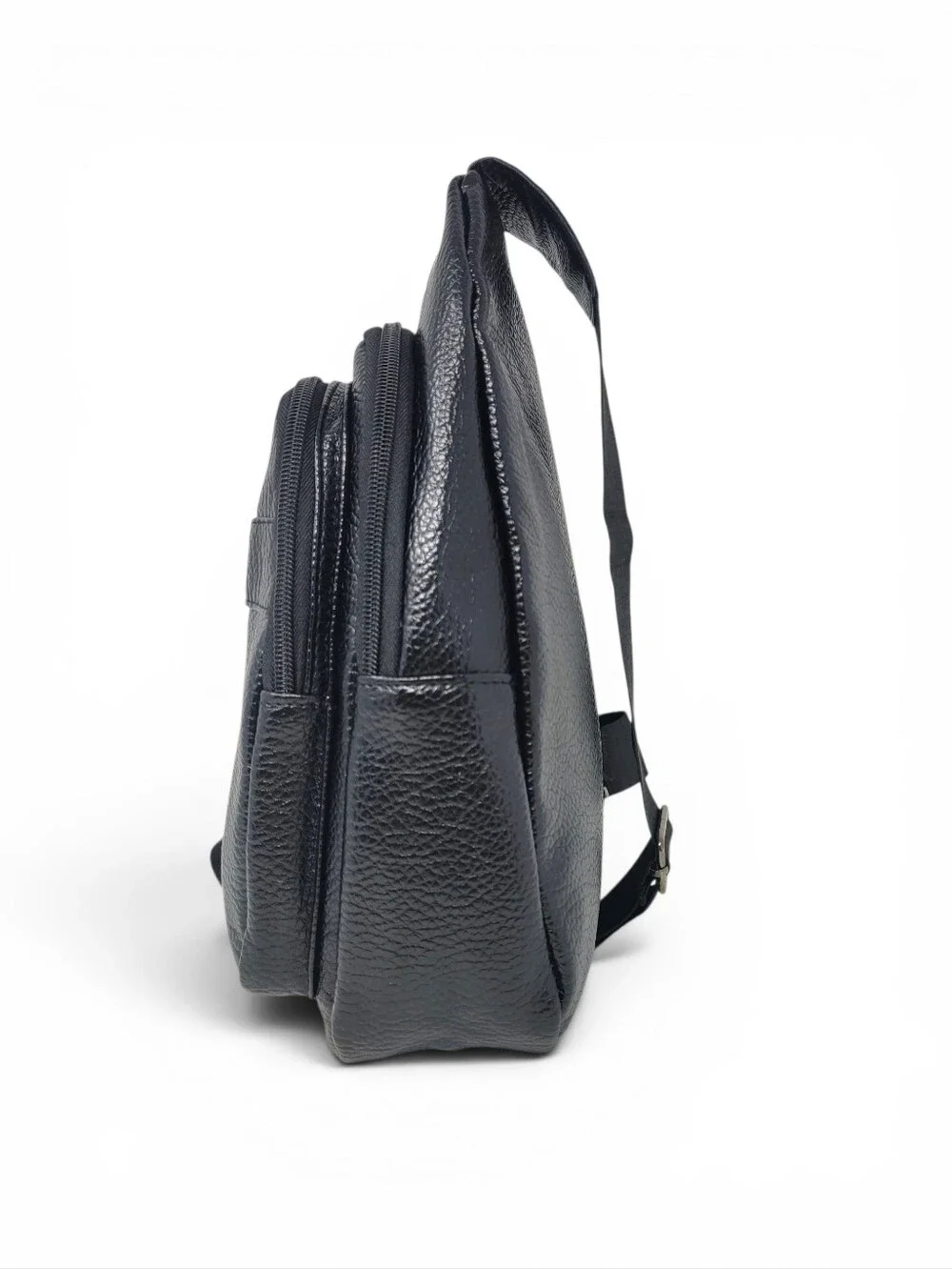 Black messenger, Sling, Crossbody Bag, with Red And Green Stripes
